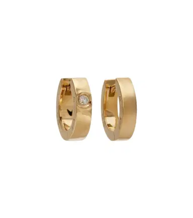 TOTEME 18kt gold hoop earrings with diamond | Thumbnail 1 TOTEME 18kt gold hoop earrings with diamond | Thumbnail 1