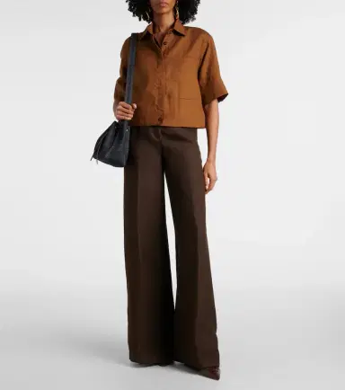 Max Mara Cropped linen shirt | Thumbnail 2 Max Mara Cropped linen shirt | Thumbnail 2
