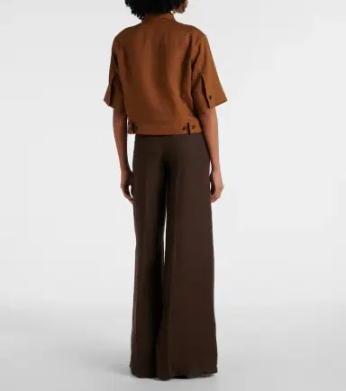 Max Mara Cropped linen shirt | Thumbnail 3 Max Mara Cropped linen shirt | Thumbnail 3