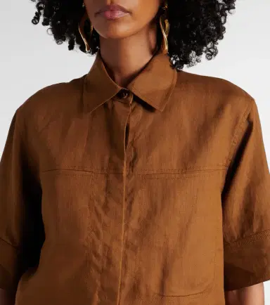 Max Mara Cropped linen shirt | Thumbnail 4 Max Mara Cropped linen shirt | Thumbnail 4