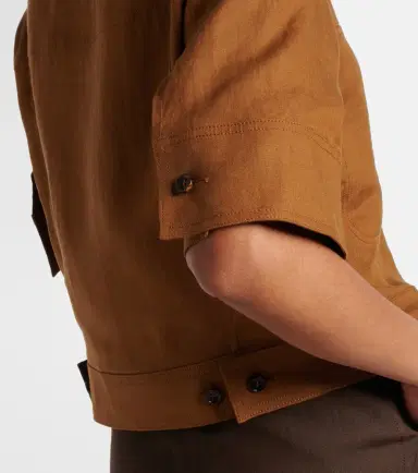 Max Mara Cropped linen shirt | Thumbnail 5 Max Mara Cropped linen shirt | Thumbnail 5