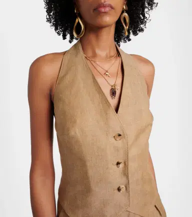 Max Mara Sauro open-back linen vest | Thumbnail 5 Max Mara Sauro open-back linen vest | Thumbnail 5