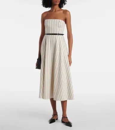 Max Mara Fervida cotton and linen midi dress | Thumbnail 3 Max Mara Fervida cotton and linen midi dress | Thumbnail 3