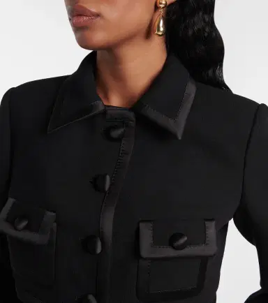 Dolce & Gabbana Cropped wool and silk-blend jacket | Thumbnail 3 Dolce & Gabbana Cropped wool and silk-blend jacket | Thumbnail 3