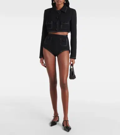 Dolce & Gabbana Cropped wool and silk-blend jacket | Thumbnail 4 Dolce & Gabbana Cropped wool and silk-blend jacket | Thumbnail 4