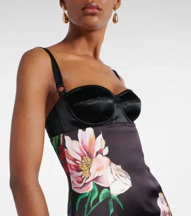 Dolce & Gabbana Floral satin midi dress | Thumbnail 5 Dolce & Gabbana Floral satin midi dress | Thumbnail 5