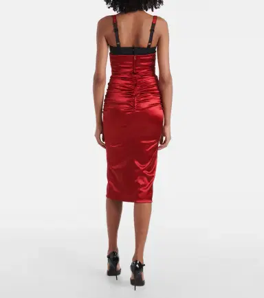 Dolce & Gabbana Ruched satin midi dress | Thumbnail 5 Dolce & Gabbana Ruched satin midi dress | Thumbnail 5