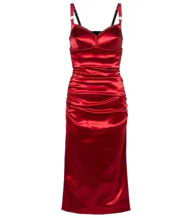 Dolce & Gabbana Ruched satin midi dress | Thumbnail 1 Dolce & Gabbana Ruched satin midi dress | Thumbnail 1