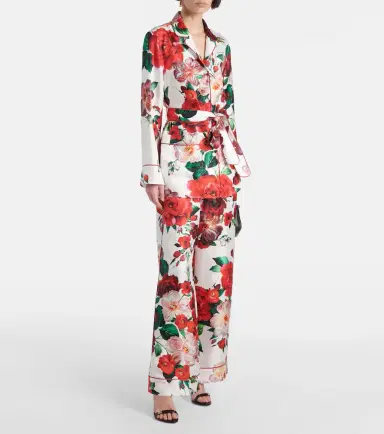 Dolce & Gabbana Floral silk satin wide-leg pants | Thumbnail 3 Dolce & Gabbana Floral silk satin wide-leg pants | Thumbnail 3