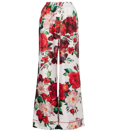 Dolce & Gabbana Floral silk satin wide-leg pants | Thumbnail 1 Dolce & Gabbana Floral silk satin wide-leg pants | Thumbnail 1