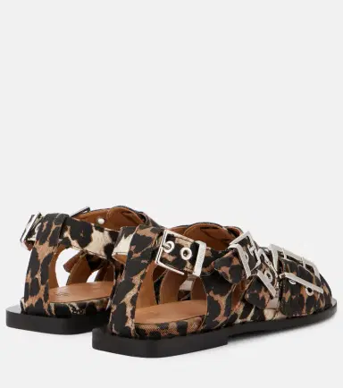 Ganni Leopard-print sandals | Thumbnail 4 Ganni Leopard-print sandals | Thumbnail 4