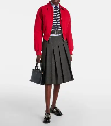 Prada Cropped cotton bomber jacket | Thumbnail 7 Prada Cropped cotton bomber jacket | Thumbnail 7