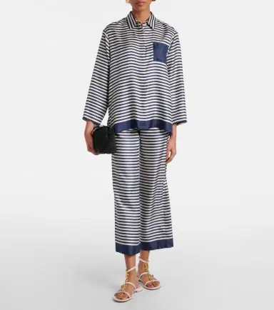 'S Max Mara 'S Max Mara Nine striped silk wide-leg pants | Thumbnail 2 'S Max Mara 'S Max Mara Nine striped silk wide-leg pants | Thumbnail 2