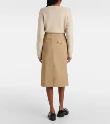 Tod's Tie-detail coated cotton midi skirt | Thumbnail 2 Tod's Tie-detail coated cotton midi skirt | Thumbnail 2