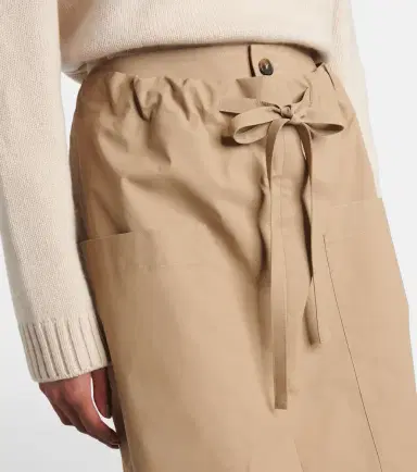 Tod's Tie-detail coated cotton midi skirt | Thumbnail 5 Tod's Tie-detail coated cotton midi skirt | Thumbnail 5