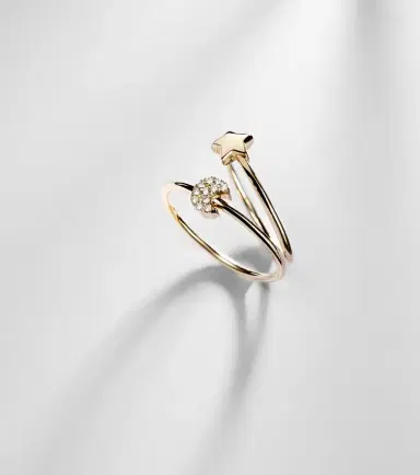 Roxanne First Mini Moon and Star set of 14kt gold rings with diamonds | Thumbnail 5 Roxanne First Mini Moon and Star set of 14kt gold rings with diamonds | Thumbnail 5