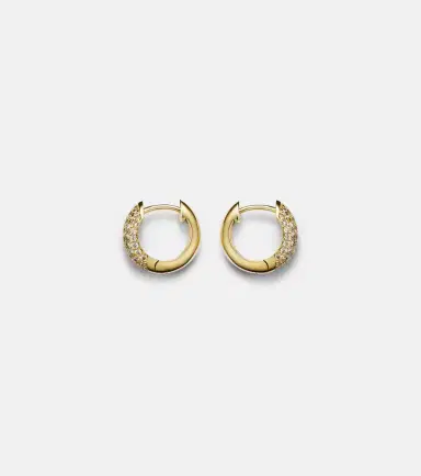 Sydney Evan Puffy 14kt gold hoop earrings with diamonds | Thumbnail 2 Sydney Evan Puffy 14kt gold hoop earrings with diamonds | Thumbnail 2