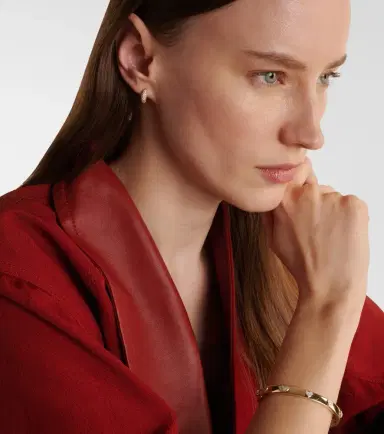 Sydney Evan Puffy 14kt gold hoop earrings with diamonds | Thumbnail 4 Sydney Evan Puffy 14kt gold hoop earrings with diamonds | Thumbnail 4