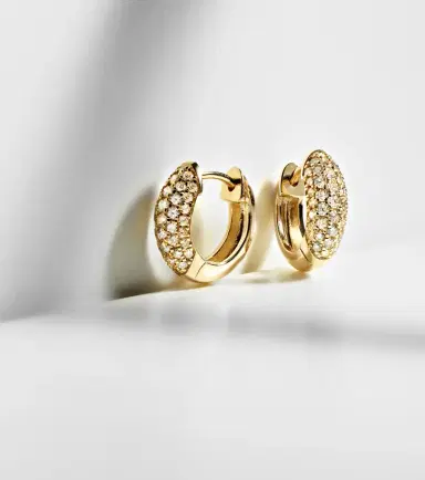 Sydney Evan Puffy 14kt gold hoop earrings with diamonds | Thumbnail 5 Sydney Evan Puffy 14kt gold hoop earrings with diamonds | Thumbnail 5