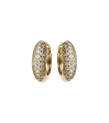 Sydney Evan Puffy 14kt gold hoop earrings with diamonds | Thumbnail 1 Sydney Evan Puffy 14kt gold hoop earrings with diamonds | Thumbnail 1