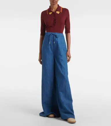 Gabriela Hearst Gelos high-rise cotton and linen wide-leg pants | Thumbnail 2 Gabriela Hearst Gelos high-rise cotton and linen wide-leg pants | Thumbnail 2
