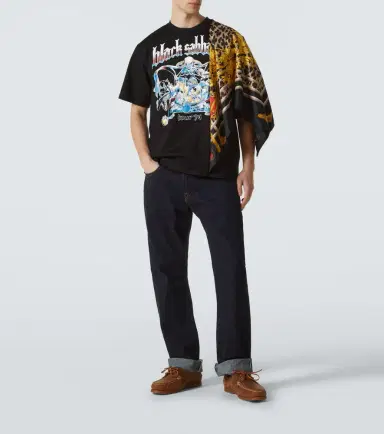 Junya Watanabe Black Sabbath caped cotton jersey T-shirt | Thumbnail 4 Junya Watanabe Black Sabbath caped cotton jersey T-shirt | Thumbnail 4