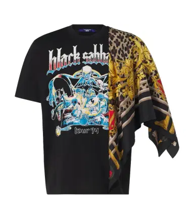Junya Watanabe Black Sabbath caped cotton jersey T-shirt | Thumbnail 1 Junya Watanabe Black Sabbath caped cotton jersey T-shirt | Thumbnail 1