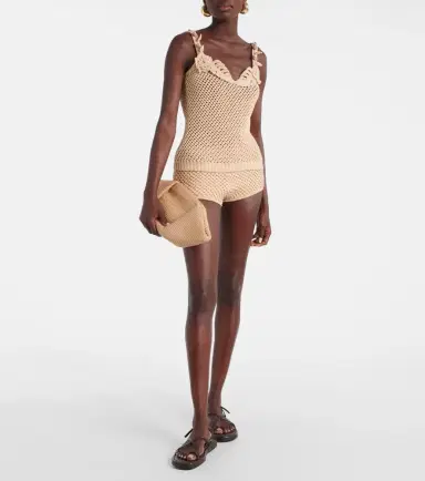 Elie Saab Crochet cotton-blend shorts | Thumbnail 2 Elie Saab Crochet cotton-blend shorts | Thumbnail 2