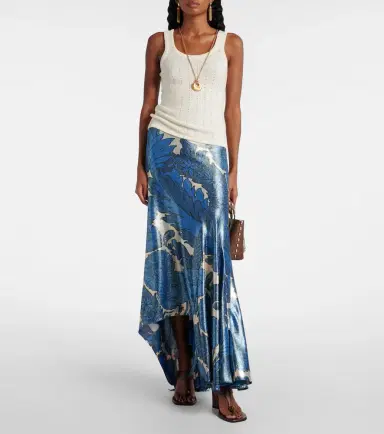 Etro Printed asymmetric lamé maxi skirt | Thumbnail 2 Etro Printed asymmetric lamé maxi skirt | Thumbnail 2