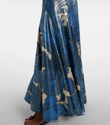 Etro Printed asymmetric lamé maxi skirt | Thumbnail 4 Etro Printed asymmetric lamé maxi skirt | Thumbnail 4