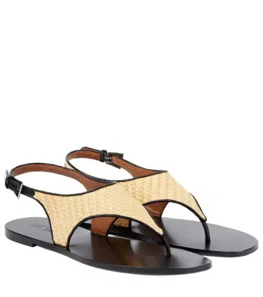 Paris Texas Amalfi raffia-effect thong sandals | Thumbnail 1 Paris Texas Amalfi raffia-effect thong sandals | Thumbnail 1