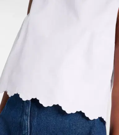 Patou Scalloped cotton poplin crop top | Thumbnail 2 Patou Scalloped cotton poplin crop top | Thumbnail 2