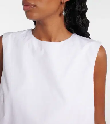 Patou Scalloped cotton poplin crop top | Thumbnail 3 Patou Scalloped cotton poplin crop top | Thumbnail 3