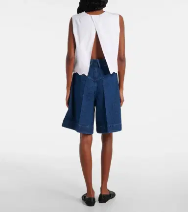 Patou Scalloped cotton poplin crop top | Thumbnail 4 Patou Scalloped cotton poplin crop top | Thumbnail 4
