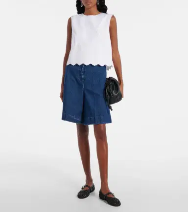 Patou Scalloped cotton poplin crop top | Thumbnail 6 Patou Scalloped cotton poplin crop top | Thumbnail 6