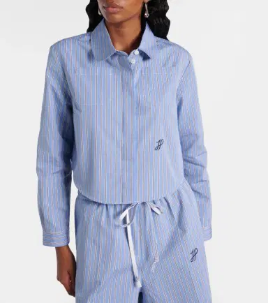 Patou Bengal stripe cropped poplin shirt | Thumbnail 3 Patou Bengal stripe cropped poplin shirt | Thumbnail 3