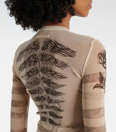 Jean Paul Gaultier Trompe l'oeil mesh maxi dress | Thumbnail 2 Jean Paul Gaultier Trompe l'oeil mesh maxi dress | Thumbnail 2