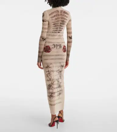 Jean Paul Gaultier Trompe l'oeil mesh maxi dress | Thumbnail 5 Jean Paul Gaultier Trompe l'oeil mesh maxi dress | Thumbnail 5