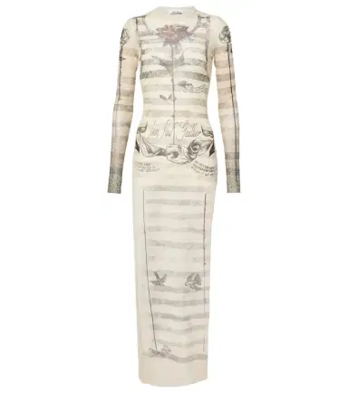 Jean Paul Gaultier Trompe l'oeil mesh maxi dress | Thumbnail 1 Jean Paul Gaultier Trompe l'oeil mesh maxi dress | Thumbnail 1
