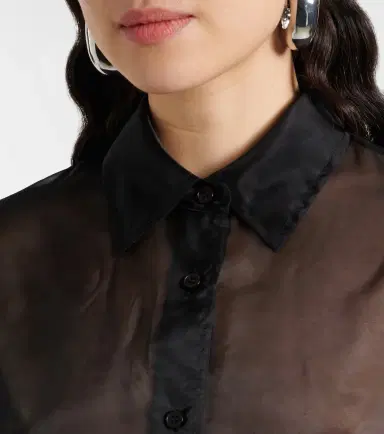 The Frankie Shop Peri sheer silk-blend shirt | Thumbnail 3 The Frankie Shop Peri sheer silk-blend shirt | Thumbnail 3