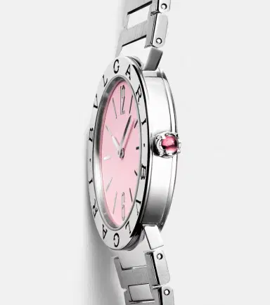 BVLGARI 33mm stainless steel watch with rubellite | Thumbnail 4 BVLGARI 33mm stainless steel watch with rubellite | Thumbnail 4