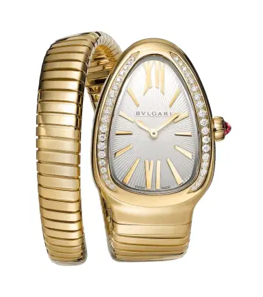 Bvlgari Serpenti Tubogas 35mm 18kt gold watch with diamonds and tourmaline | Thumbnail 1 Bvlgari Serpenti Tubogas 35mm 18kt gold watch with diamonds and tourmaline | Thumbnail 1