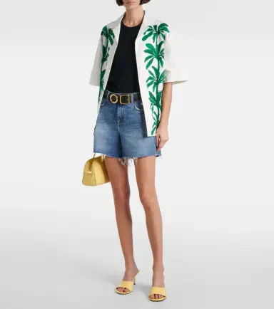 7 For All Mankind Distressed mid-rise denim shorts | Thumbnail 2 7 For All Mankind Distressed mid-rise denim shorts | Thumbnail 2