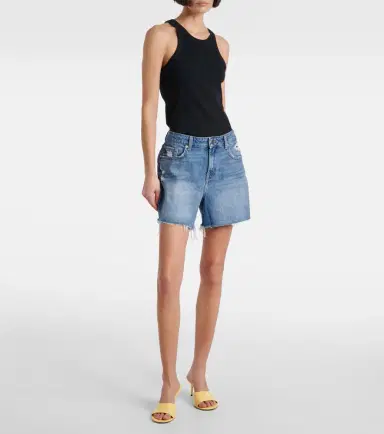 7 For All Mankind Distressed mid-rise denim shorts | Thumbnail 6 7 For All Mankind Distressed mid-rise denim shorts | Thumbnail 6