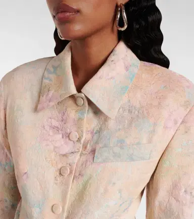 Dries Van Noten Floral linen-blend jacquard blazer | Thumbnail 4 Dries Van Noten Floral linen-blend jacquard blazer | Thumbnail 4