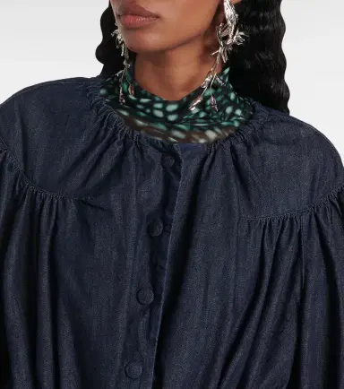 Dries Van Noten Gathered denim blouse | Thumbnail 6 Dries Van Noten Gathered denim blouse | Thumbnail 6