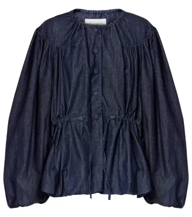 Dries Van Noten Gathered denim blouse | Thumbnail 1 Dries Van Noten Gathered denim blouse | Thumbnail 1