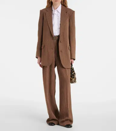 Dries Van Noten Striped linen-blend blazer | Thumbnail 2 Dries Van Noten Striped linen-blend blazer | Thumbnail 2