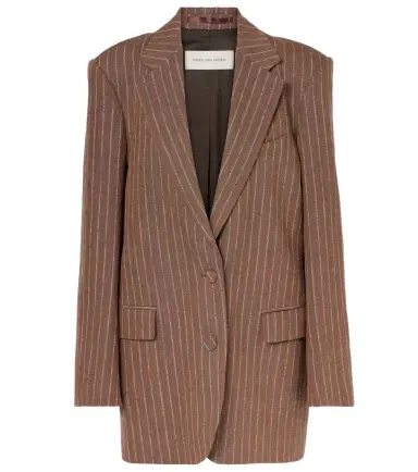Dries Van Noten Striped linen-blend blazer | Thumbnail 1 Dries Van Noten Striped linen-blend blazer | Thumbnail 1