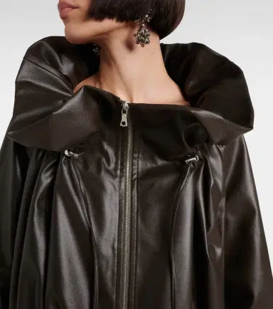 Dries Van Noten Cocoon gathered satin blouson | Thumbnail 4 Dries Van Noten Cocoon gathered satin blouson | Thumbnail 4